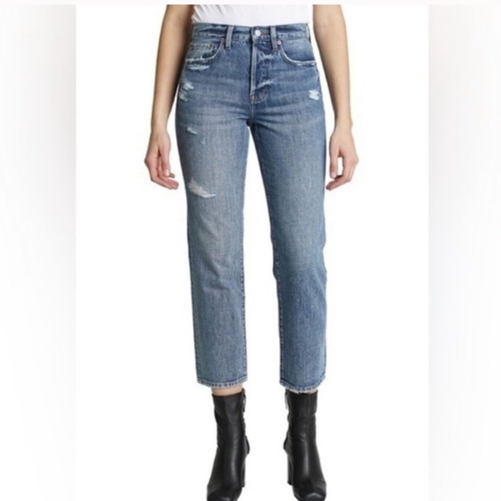 Pistola Charlie High Rise Classic Straight Distressed Ankle Jeans Sz 25